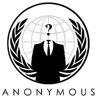 Il logo del gruppo di hacker Anonymous