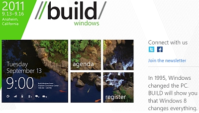Il sito dedicato all'evento BUILD in cui verrà presentato Windows 8