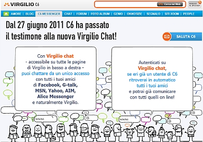 C6 Messenger è andato in pensione e ha lasciato il testimone a Virgilio Chat