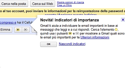 Un pulsante nell'interfaccia di Gmail consente di marcare le email come importanti