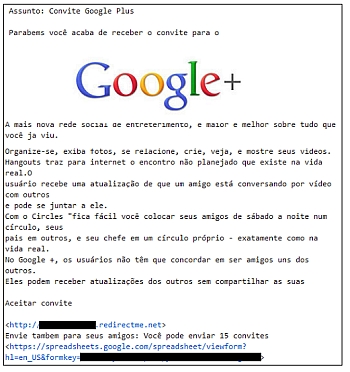 Una mail spam con link ad un malware si spaccia per invito a Google+