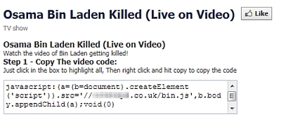 Il codice "virus" del falso video dell'uccisione di Osama Bin Laden