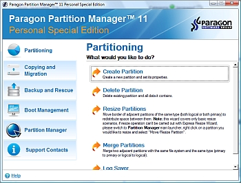 Paragon Partition Manager 11 Personal Special Edition