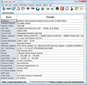 System Spec 3.04