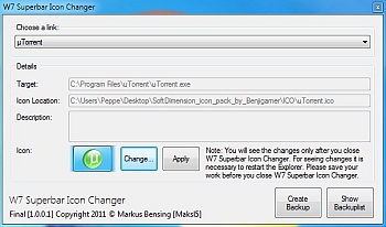 W7 Superbar Icon Changer
