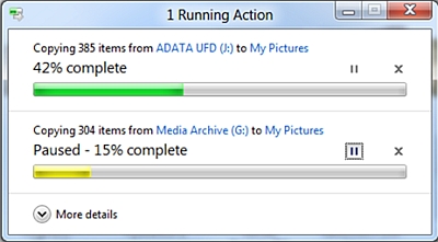 In Windows 8 la copia di un file potrà anche essere messa in pausa