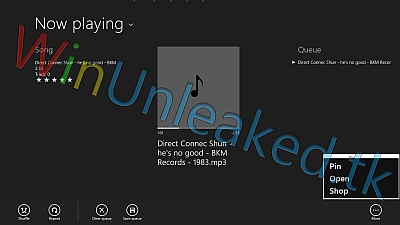 Un'altro screenshot di Music Beta pubblicato dal sito WinUnleaked.tk